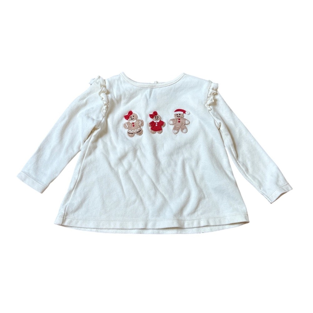 Adventurewear 360 Gingerbread Top Kids White Ruffle Christmas SIZE 12M